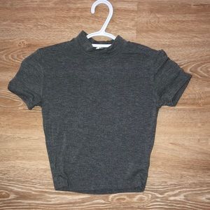 Grey high neck crop top